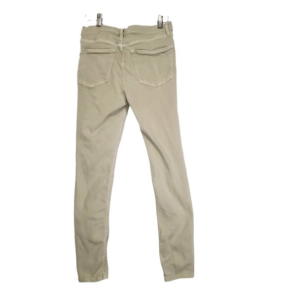 FREE PEOPLE‎ Womens Jeans SZ 27R Midrise Khaki Busted Knee Skinny Stretchy Boho - Picture 3 of 13